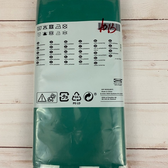 IKEA VADSJON Shower Curtain Green and White 71"x 71" Shower Bathroom Tub - Picture 6 of 6